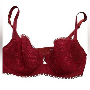 MAISON LEJABY UNDERWIRE RED BRA NEW Elegant Red Lace 32D
